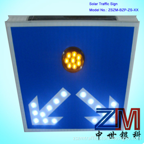 LED solar two way arrow sign